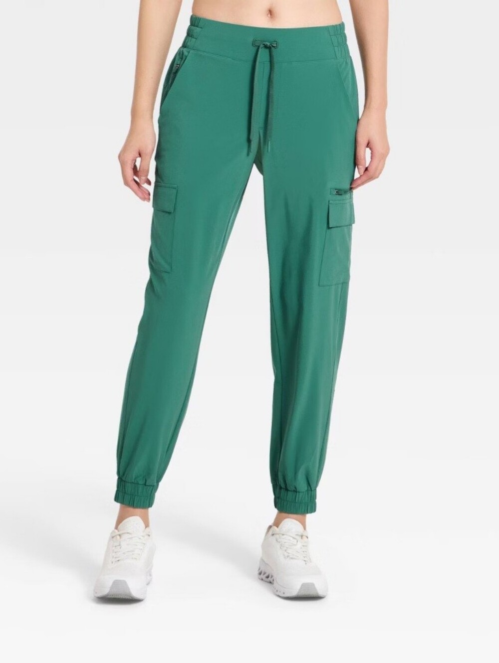 Women's Active Light Mid-Rise Cargo Jogger Pants - All In Motion Forest Green